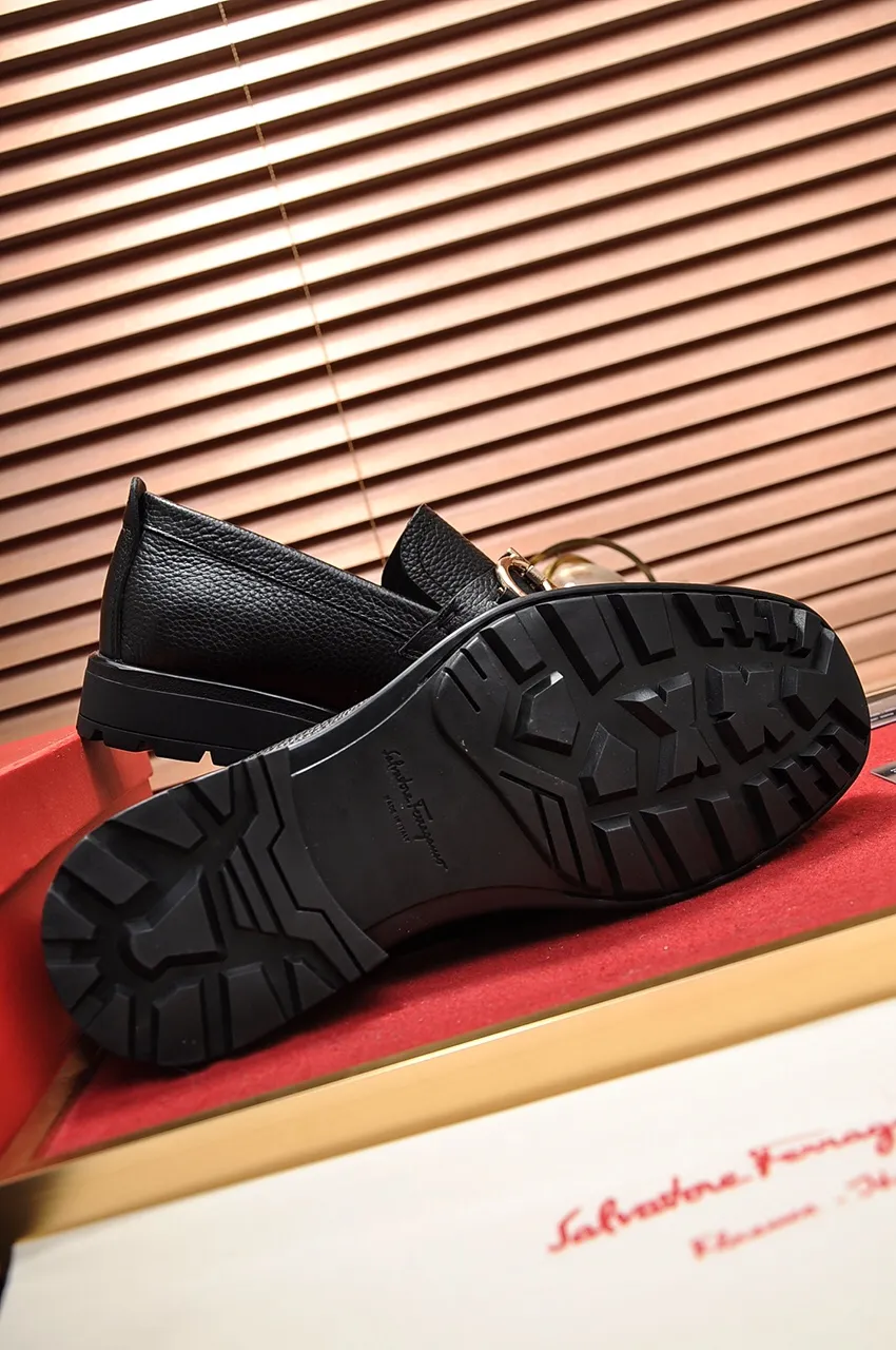 Men's shoes 💰500💶[Ferragamo/Ferragamo] The latest model in the counter. Original imported open-sided high-quality cowhide hand-woven + imported 🐂 cowhide + original luxury metal buckle + original combination outsole. Comparison without pressure 38--44🎉